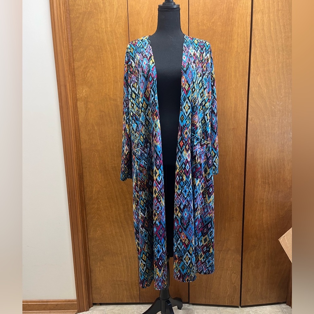 LuLaRoe Blue and Red Sarah Sweater